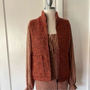 Vintage 90's Worlds Apart Women’s Orange Wool/Mohair Vest ~ sz XS
